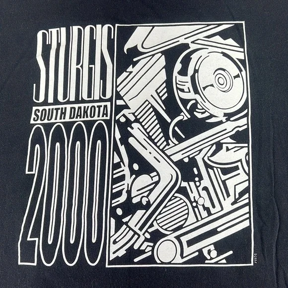 Vintage Gildan Short Sleeve Shirt Sturgis 60 2000 Motorcycle Graphic Mens L - Picture 7 of 7